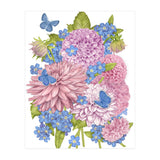 Pink Flowers and Butterflies (Print Only) thumbnail
