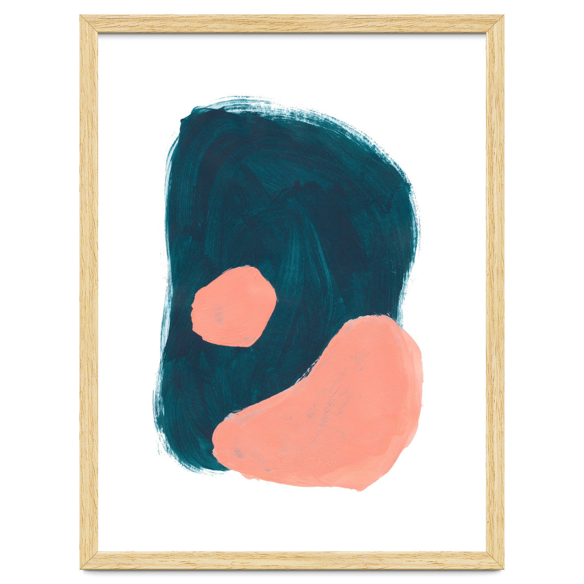 Teal Blob Salmon Bubbles