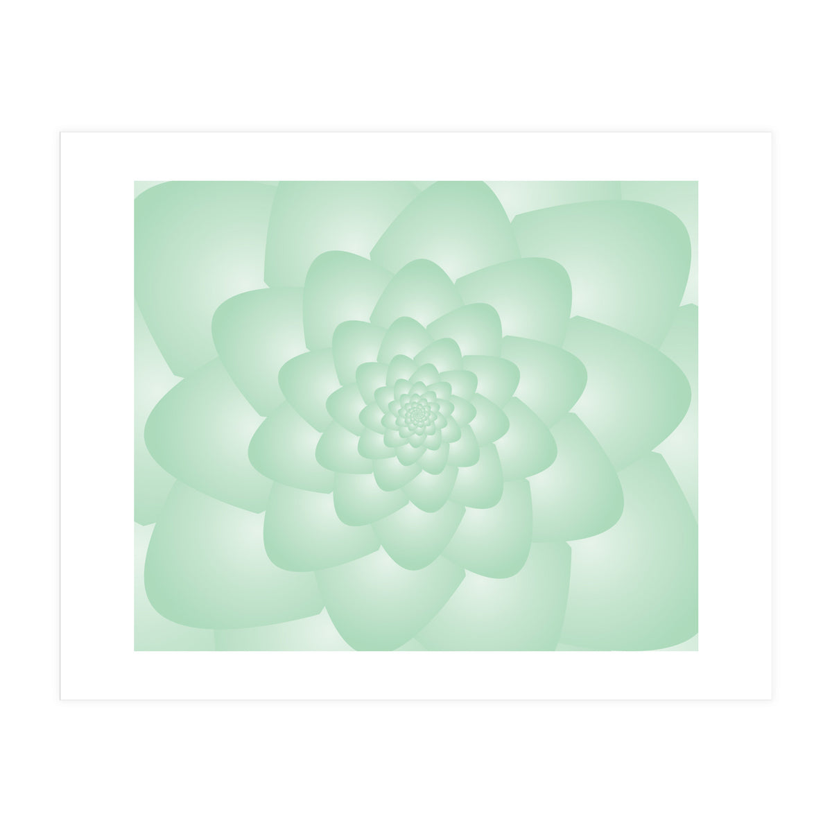 Pastel Colors Flower Pattern Set Green (Print Only)