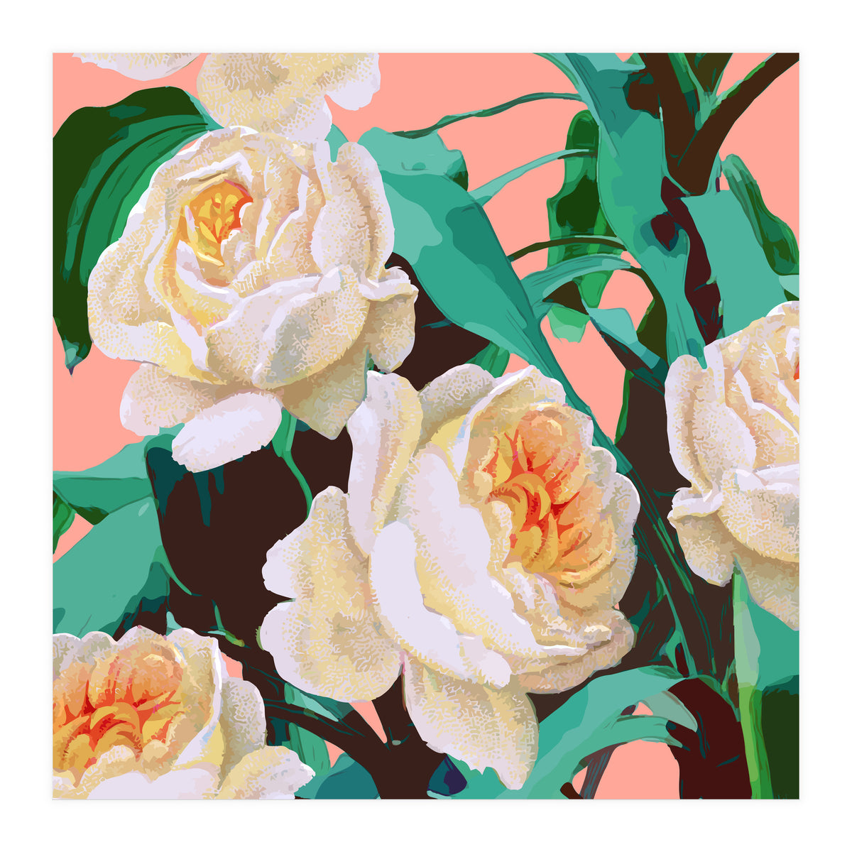 Tropical & White Blossom (Print Only)