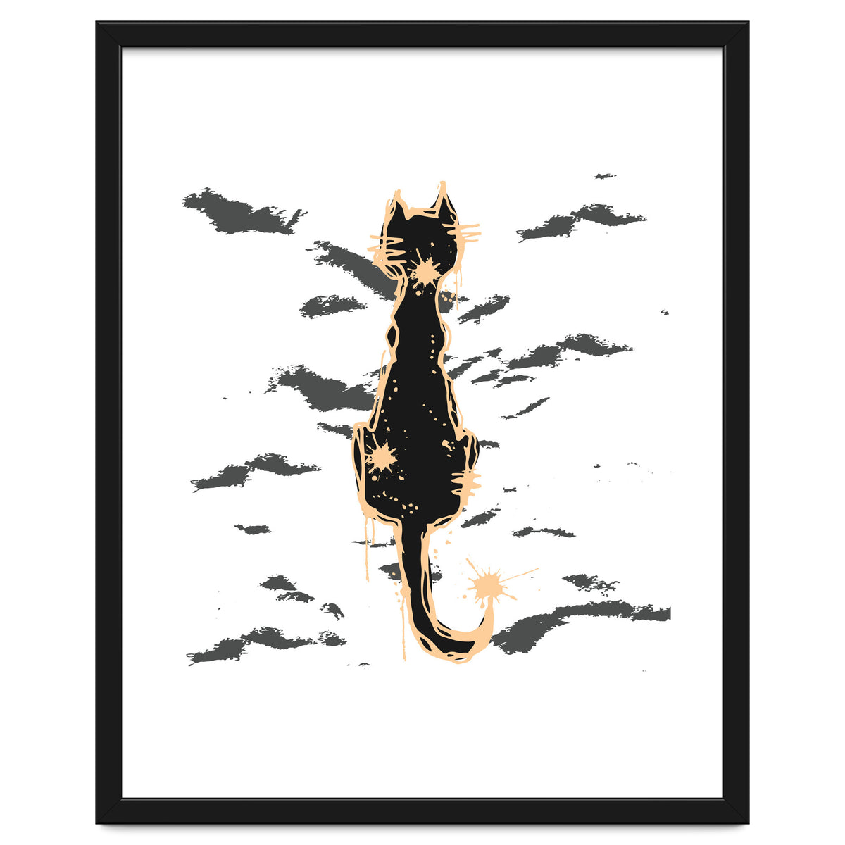 Black cat scribble sketch