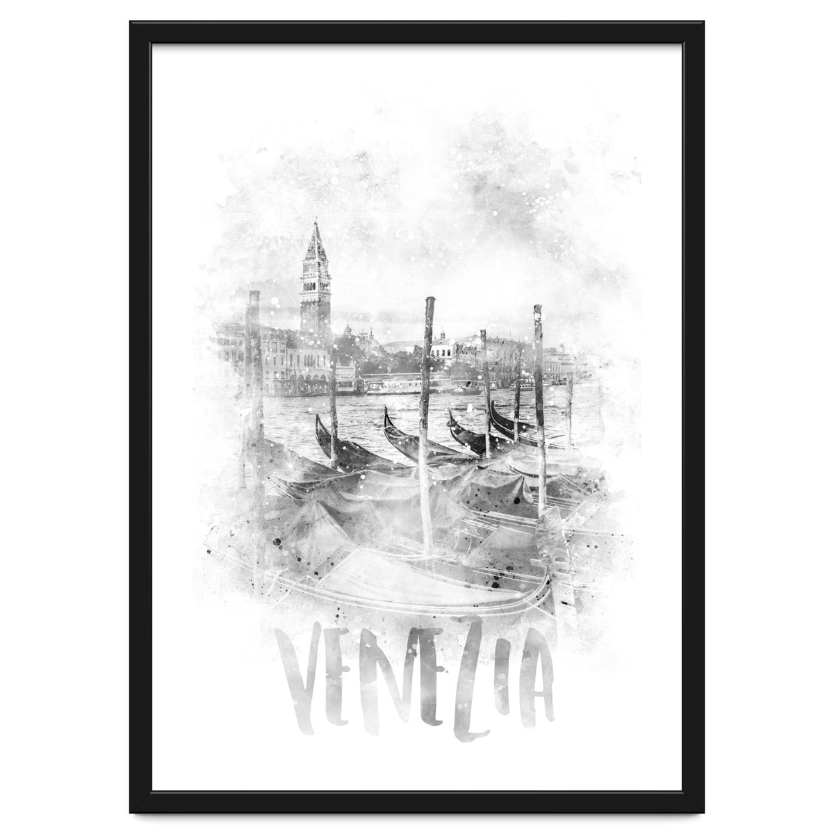 Monochrome Art CANAL GRANDE | watercolor