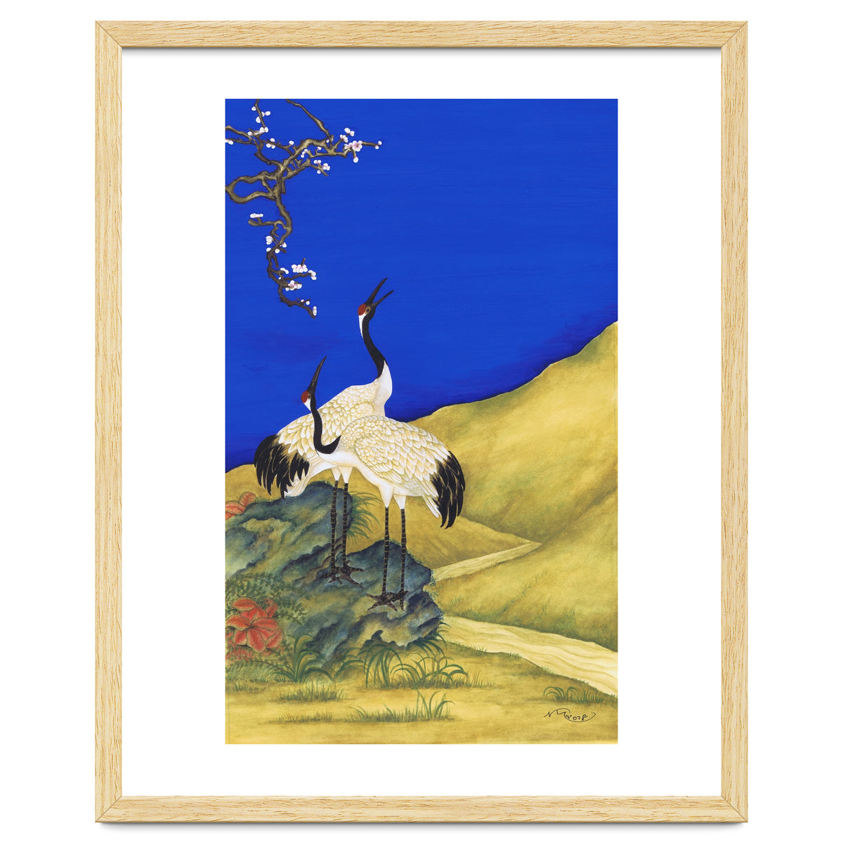 Cranes Under A Cobalt Sky 4