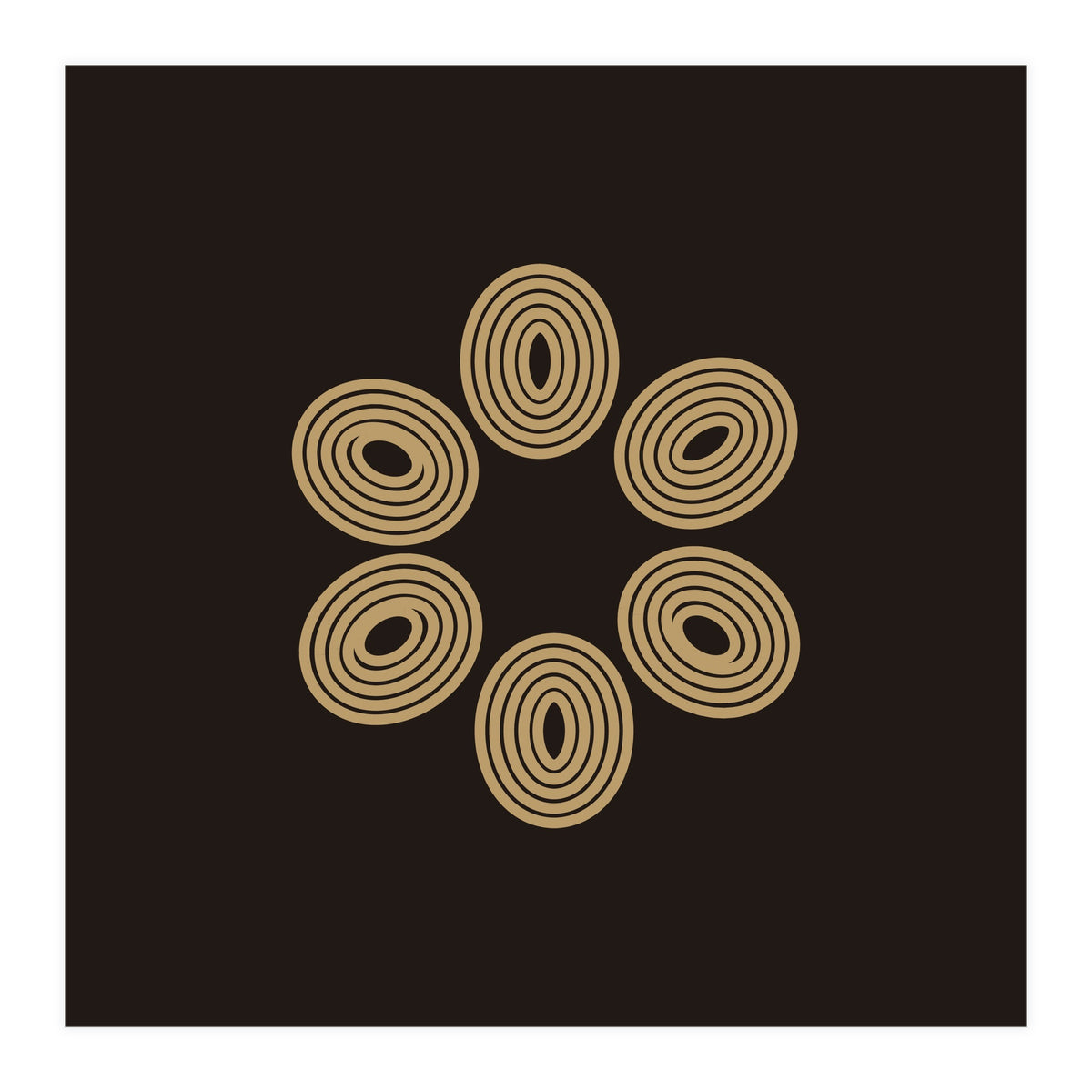 Golden floral lines | abstract minimal (Print Only)