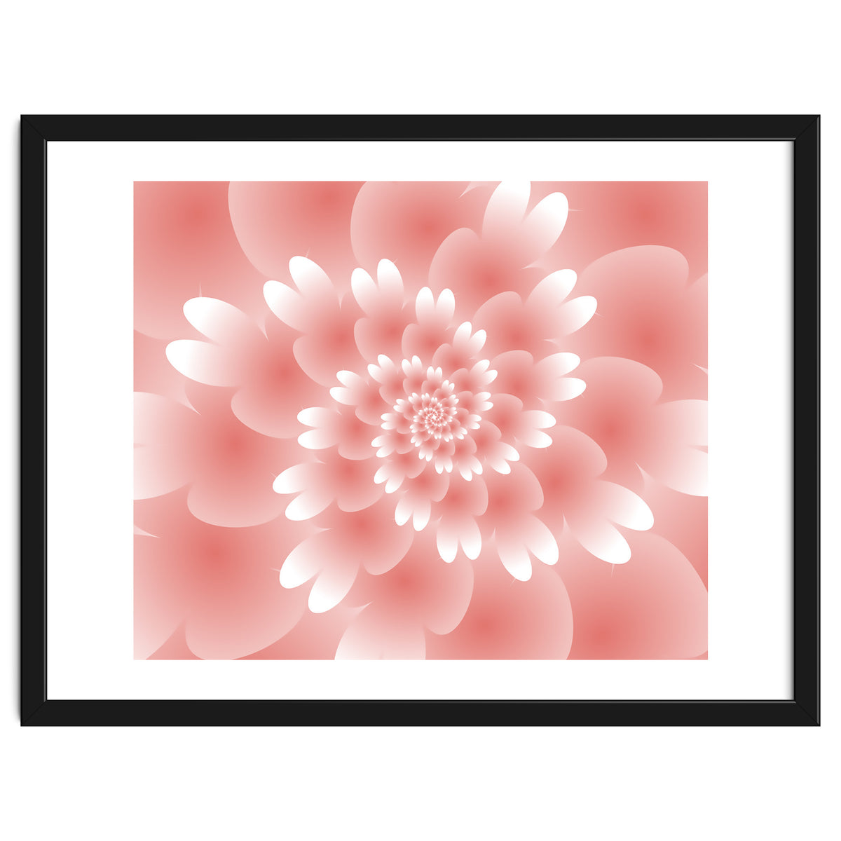 Abstract Orange Spiral Feather 3D ART