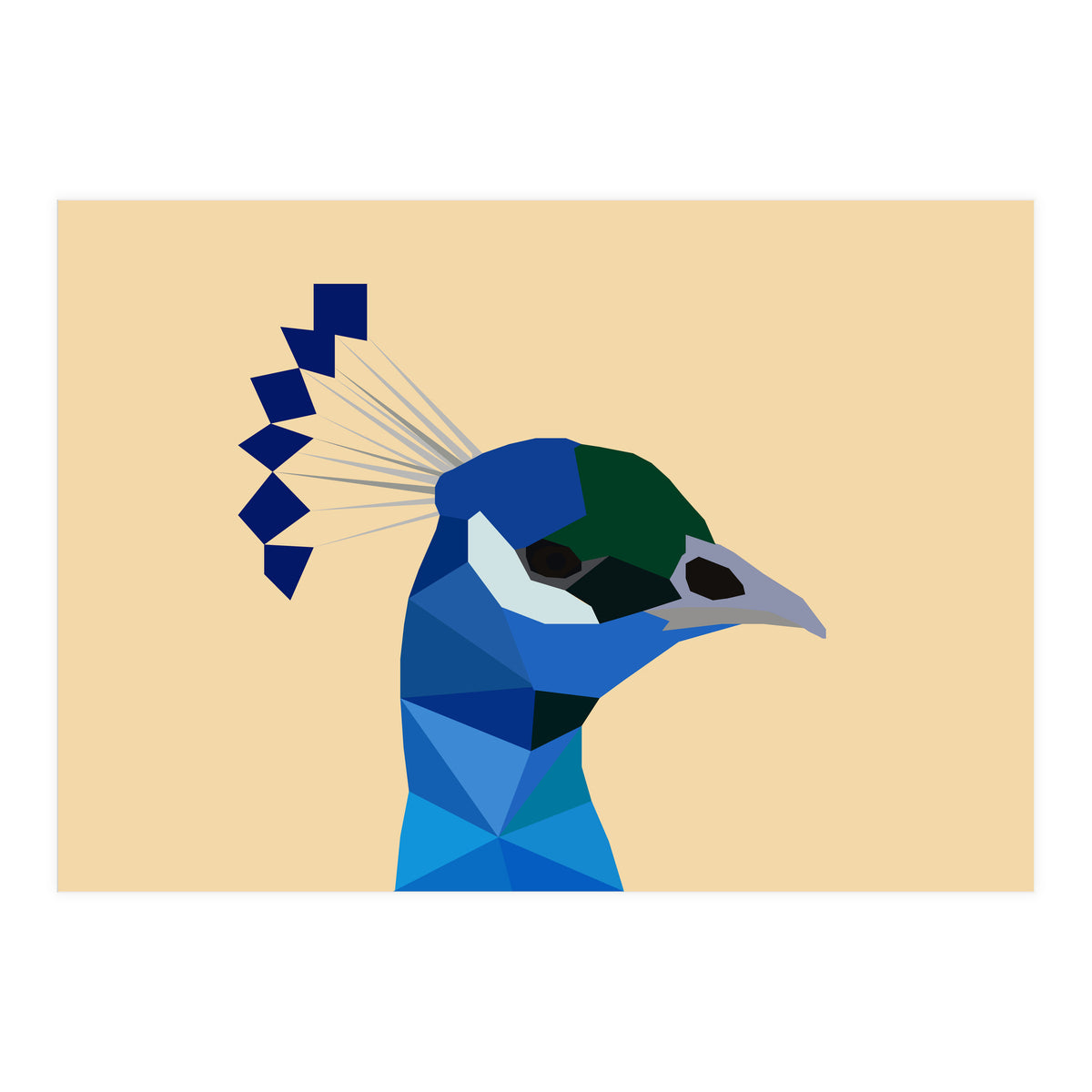 Peacock Low Poly Art (Print Only)