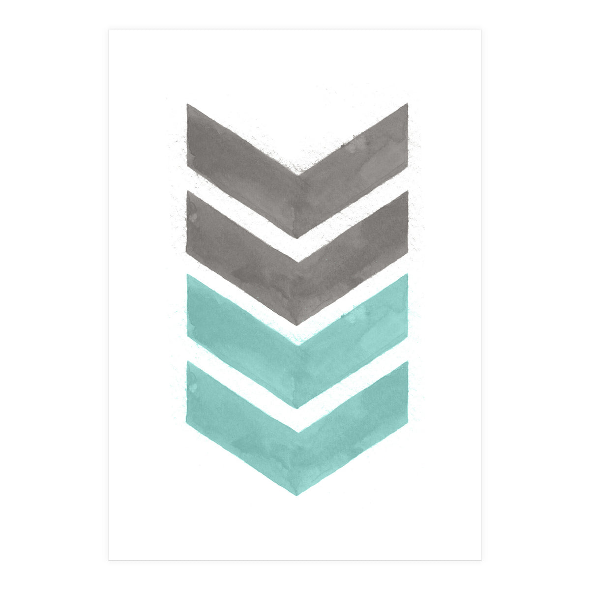 Mint Grey Chevron Print (Print Only)