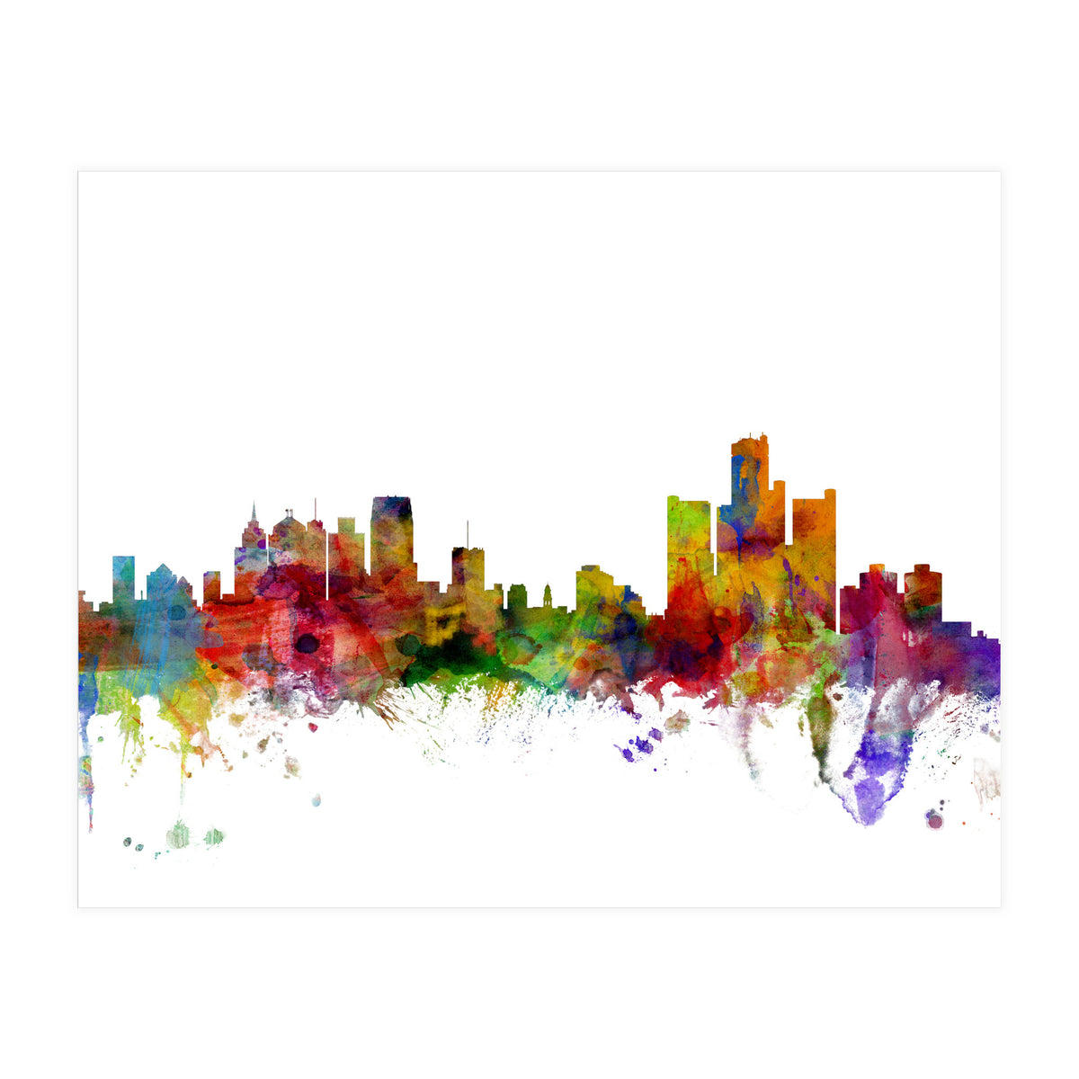 Detroit Michigan Skyline (Print Only)