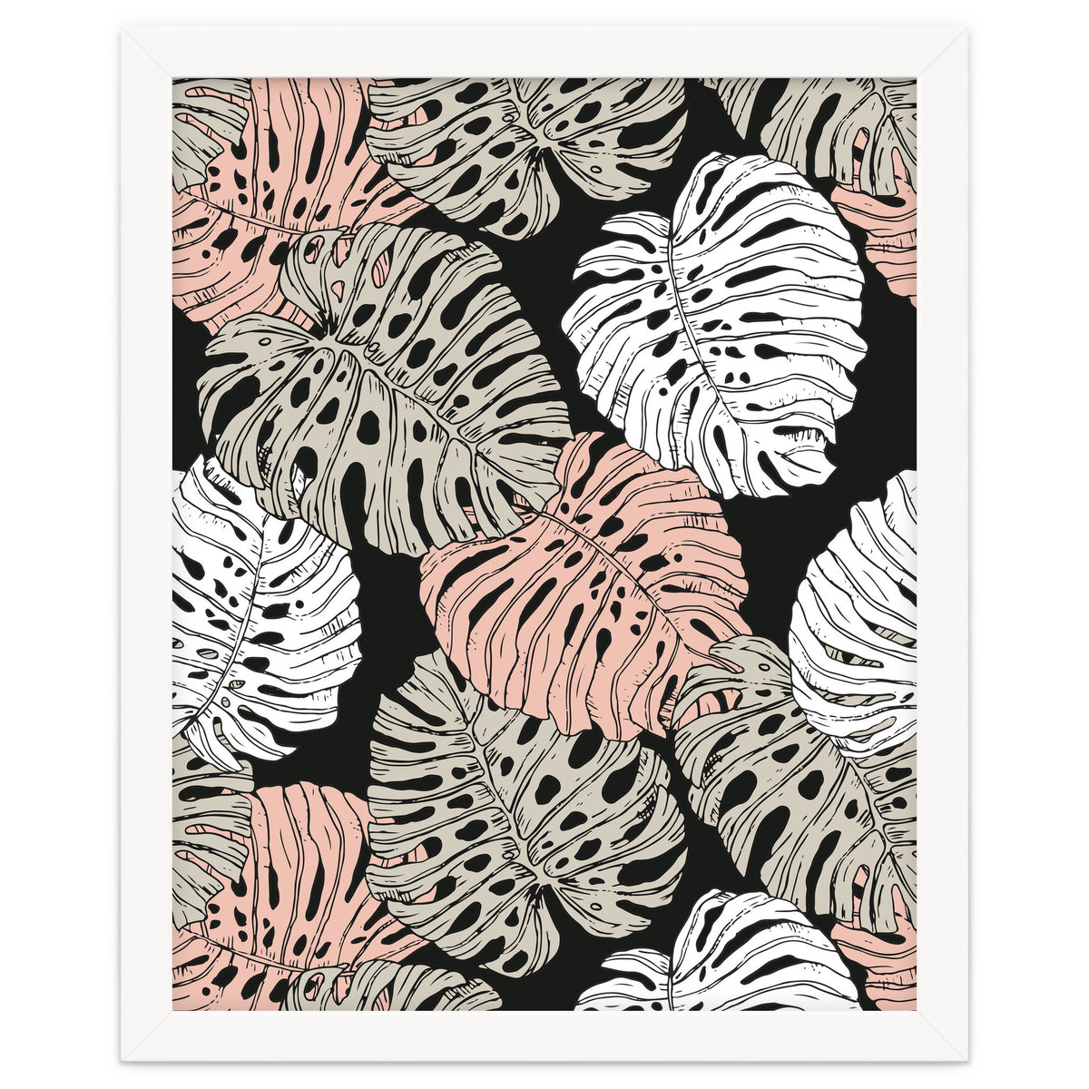 Monstera in the darkness of the jungle