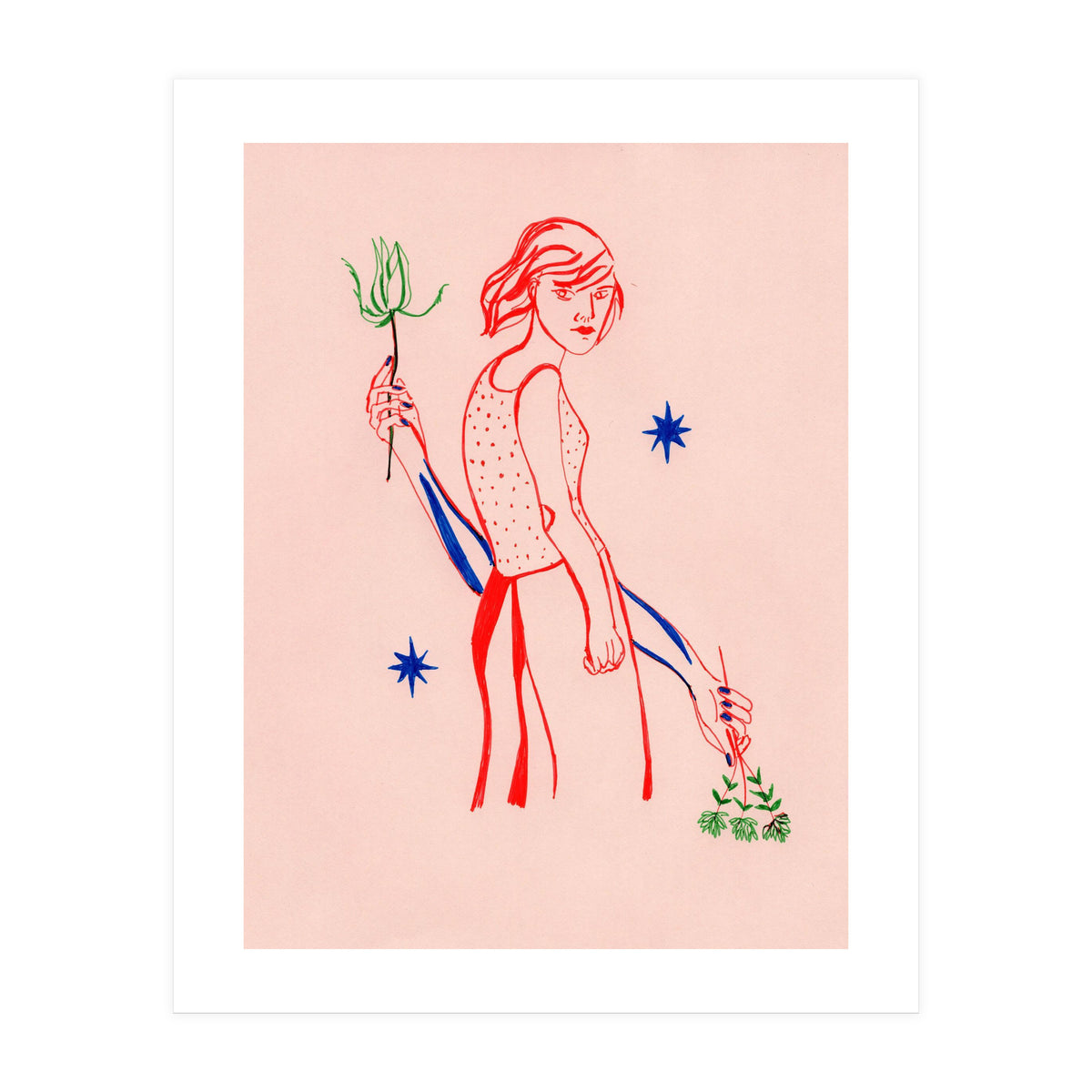 Red lips woman (Print Only)