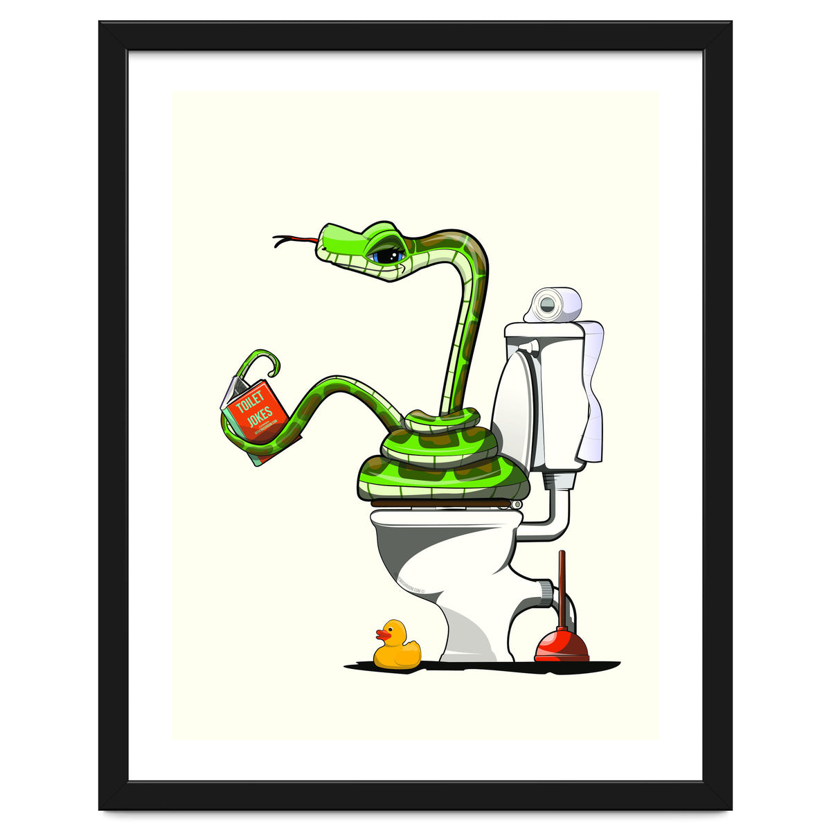 Snake on the Toilet, funny Bathroom humour