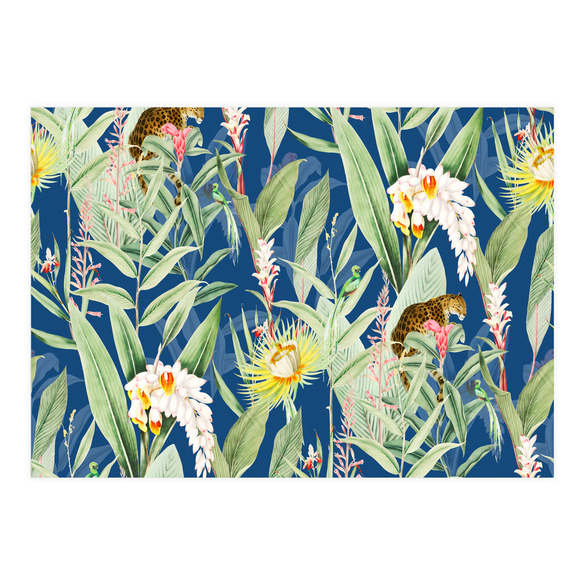 Leopard & Flowers (Print Only)