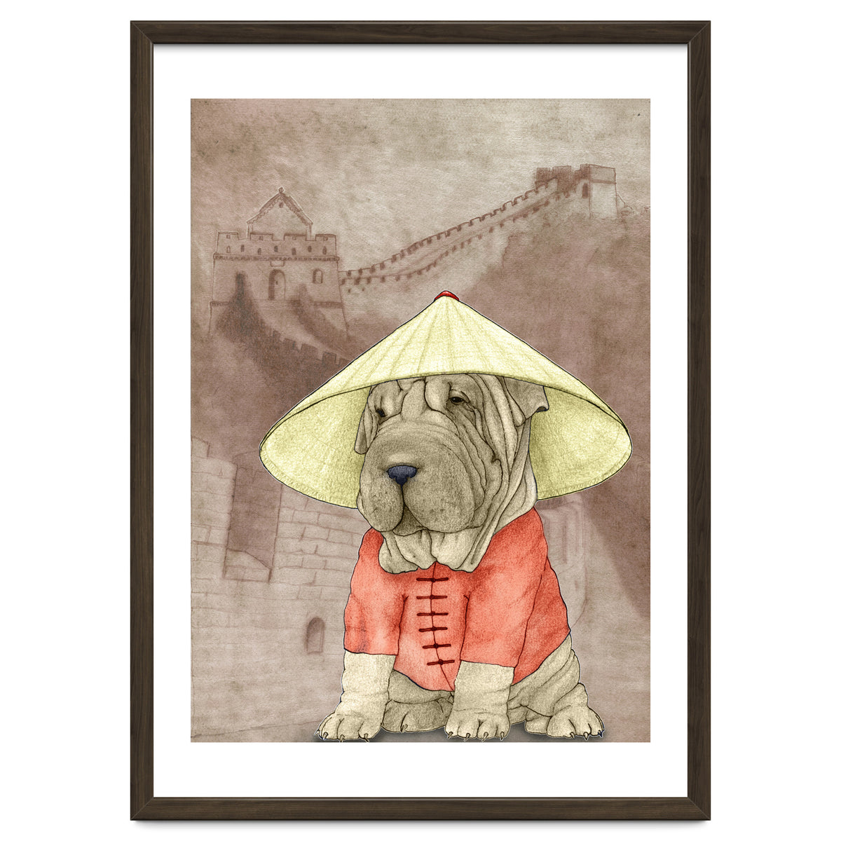 Sharpei With The Great Wall