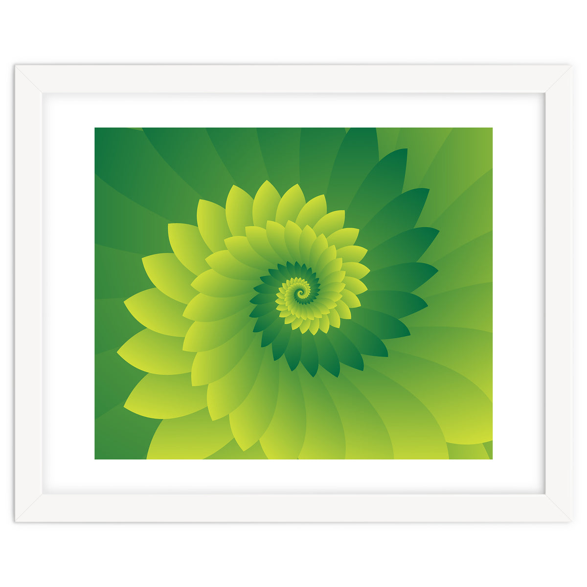 Abstract Digital GREEN FLORA 3D ART