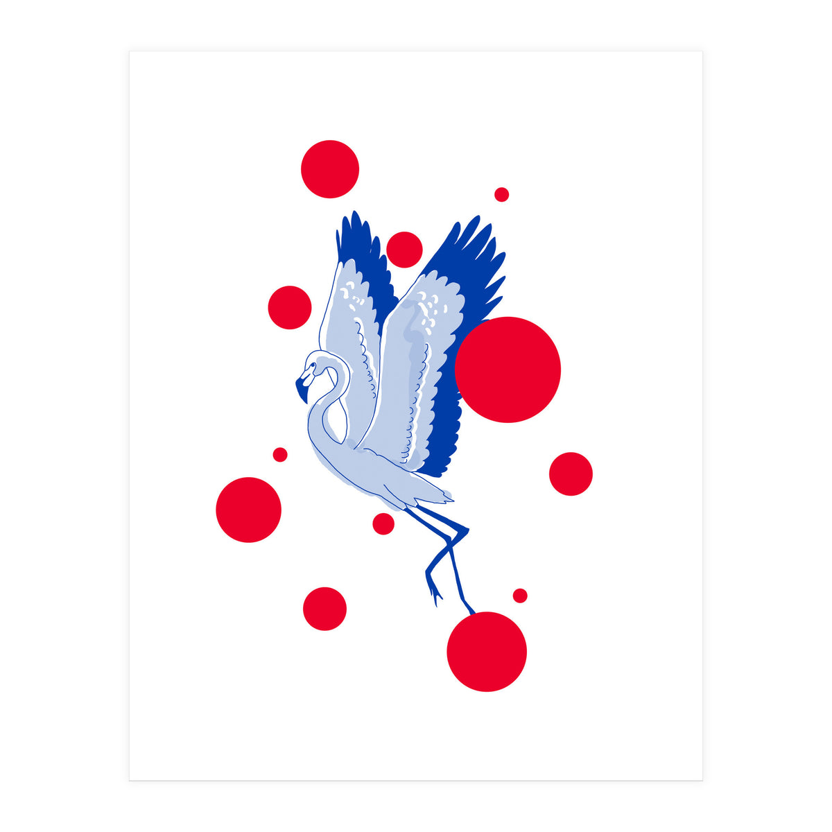 blue flamingo (Print Only)