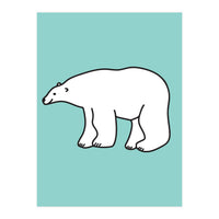 Polar Bear Pattern On a Mint Background (Print Only)