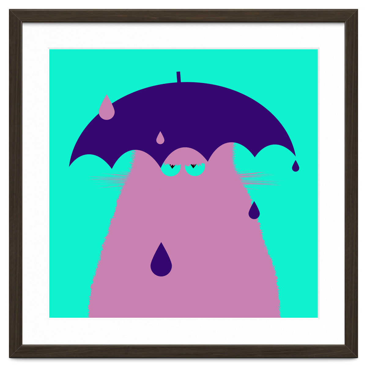 Lilac Cat With Umbrella