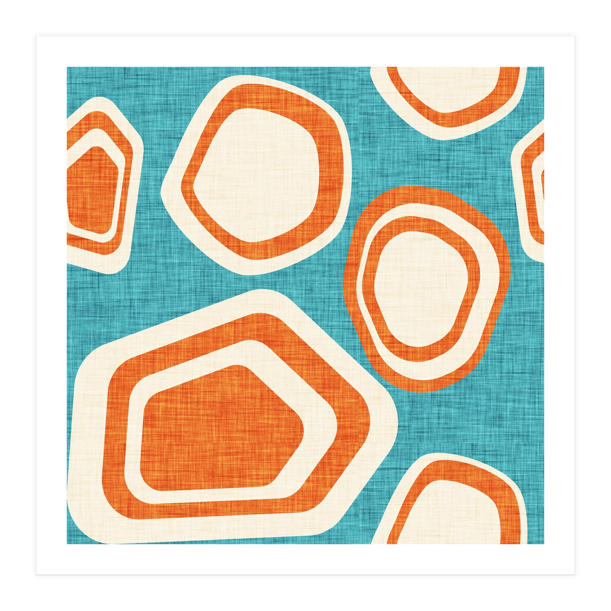 Day At The Lake Blue Orange (Print Only)