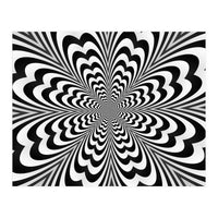 Abstract Spiral Black And White Optical Illusion (Print Only)