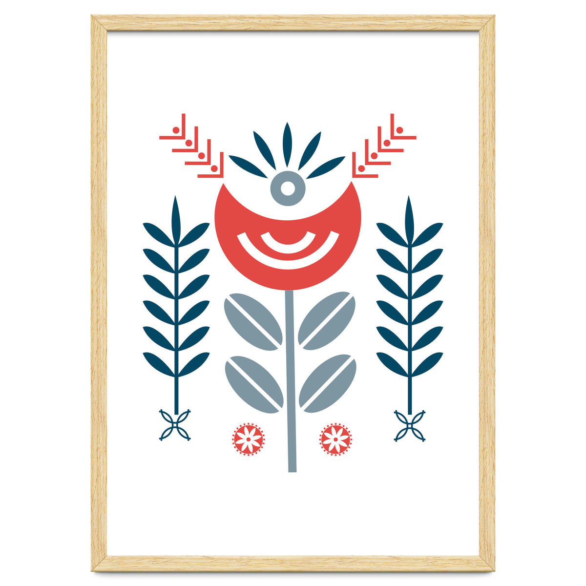 Scandi Folk Flower Pattern