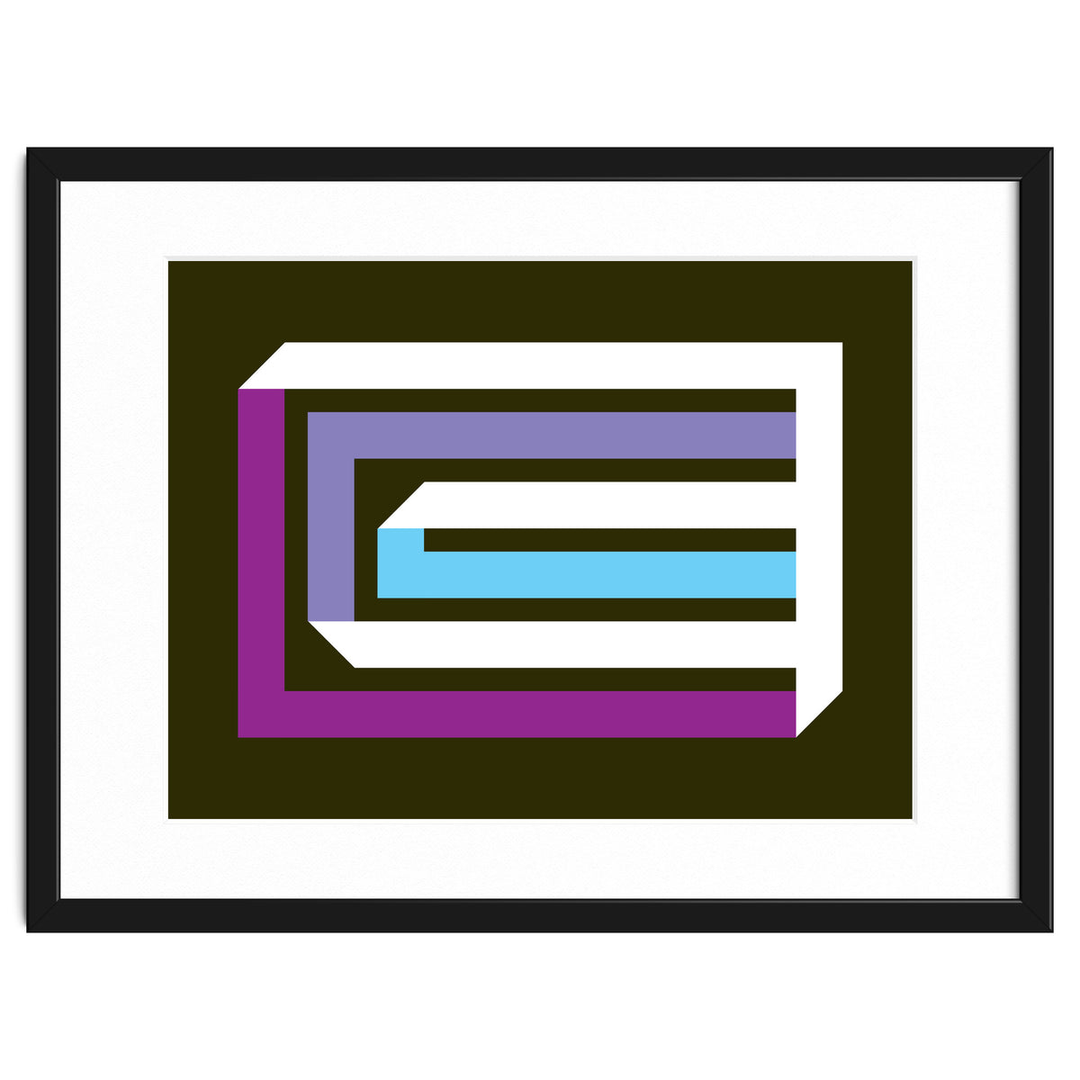 Geometric Shapes No. 35 -  brown, blue & lilac