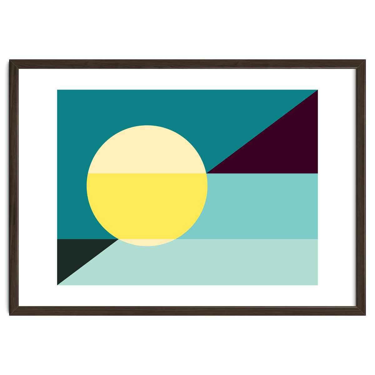 Geometric Shapes No. 3 - teal, purple & yellow