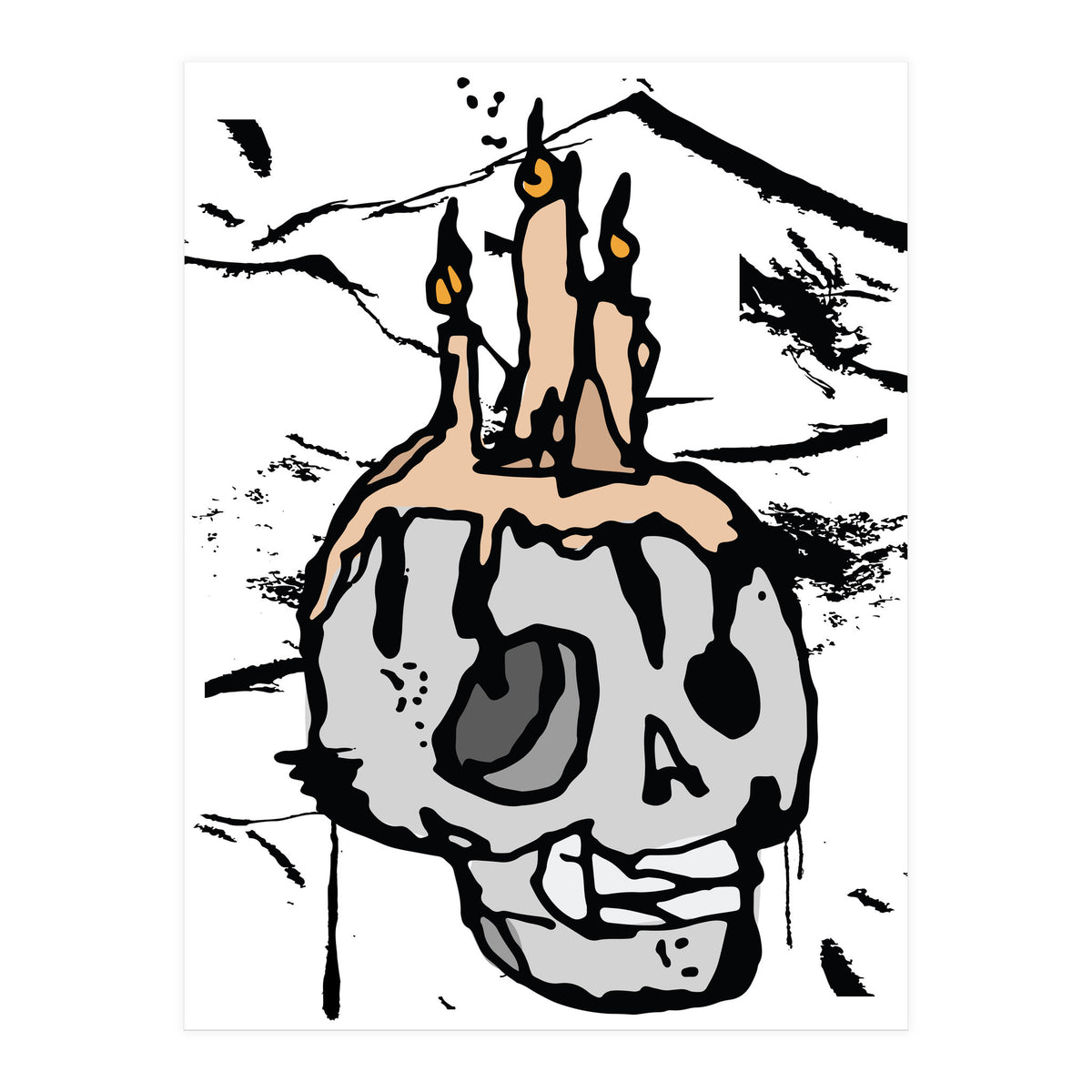 Skull Candlelight Sketch (Print Only)