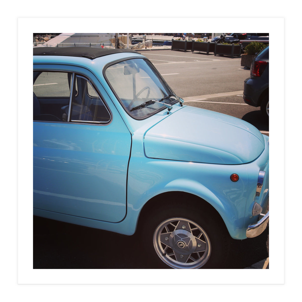 Pale blue Fiat 500 (Print Only)