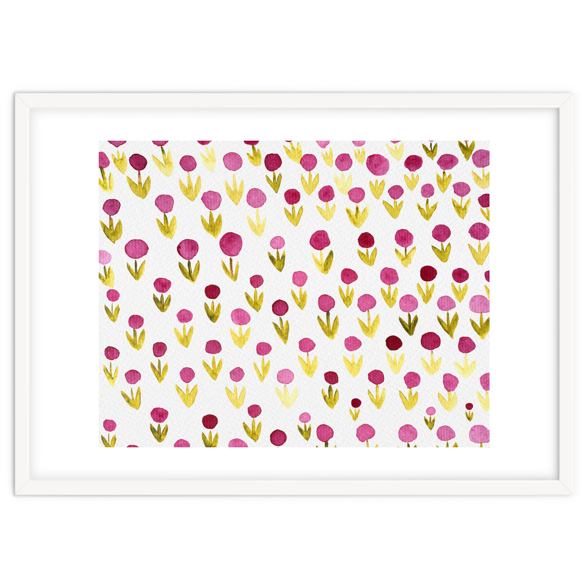 Small abstract watercolor flowers