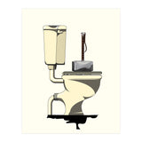 Thor's Hammer Mjolnir on the Toilet, funny bathroom humour (Print Only) thumbnail
