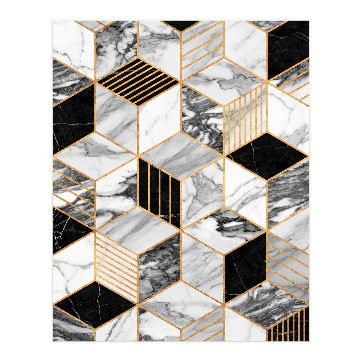 Marble Cubes 2 - Black and White (Print Only)