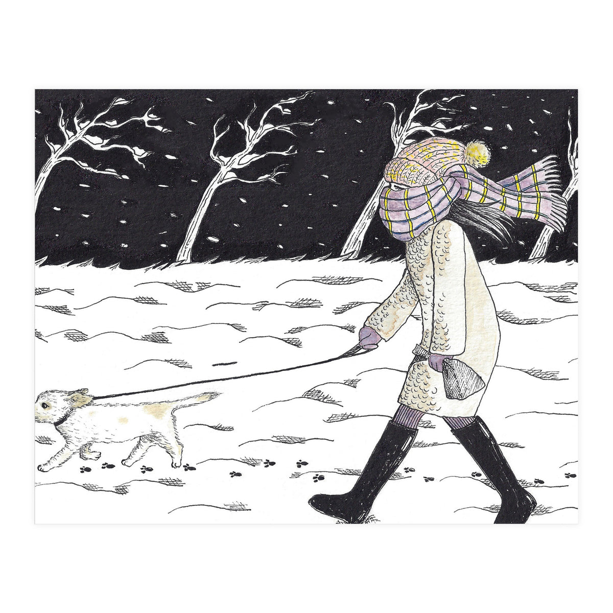 Bitter Cold Night Stroll (Print Only)