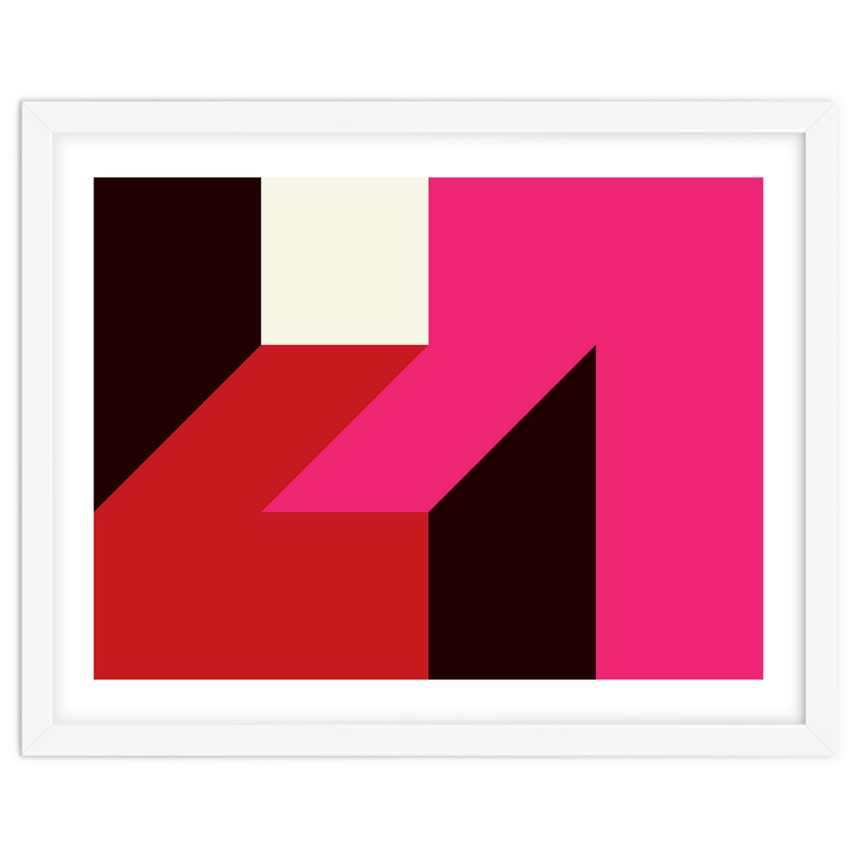 Geometric Shapes No. 62 - red, magenta & black