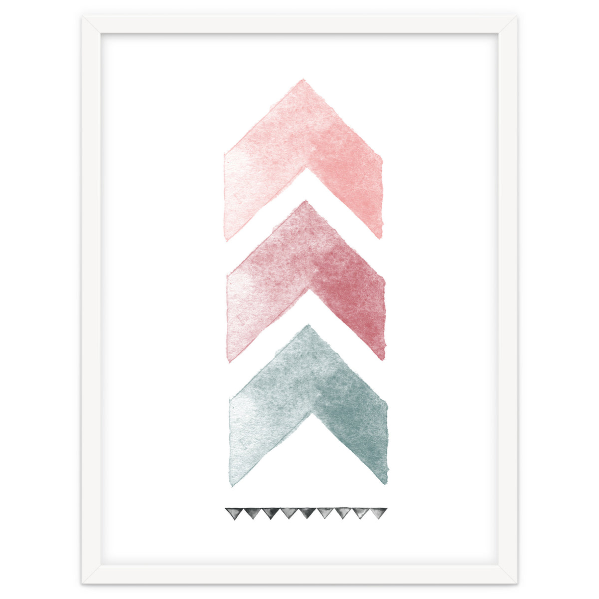 Pink And Blue Watercolor Chevron