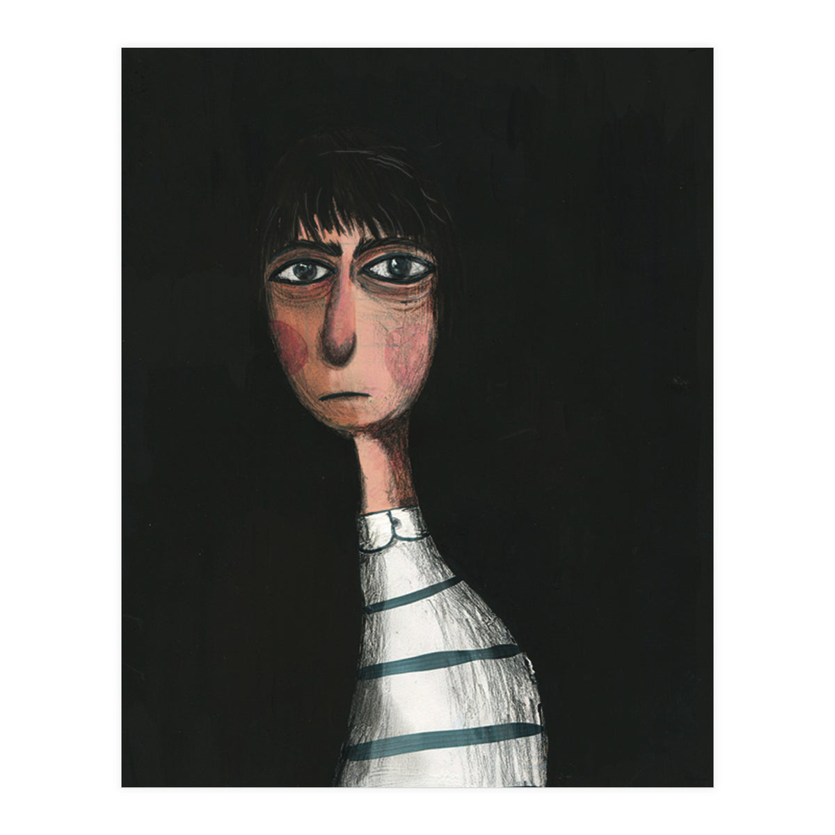 Seated Woman In Stripes (Print Only)