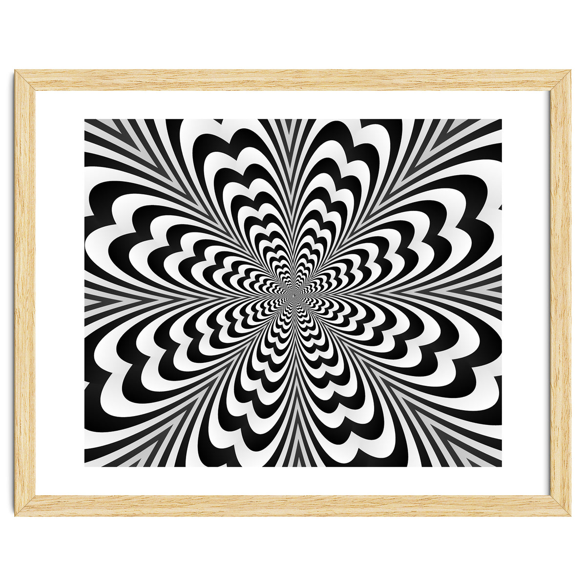 Abstract Spiral Black And White Optical Illusion