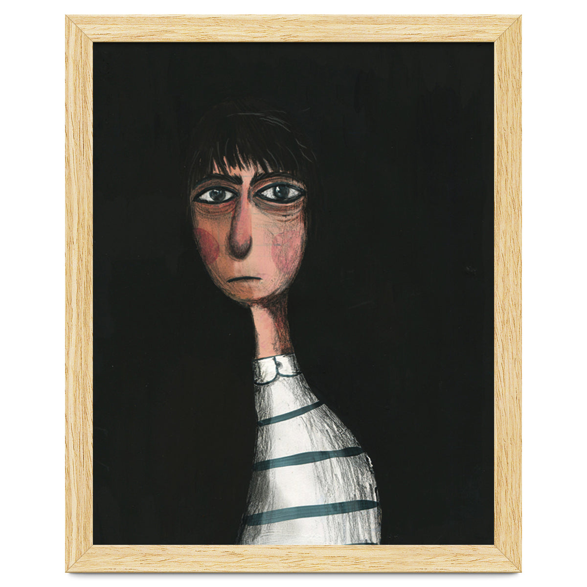 Seated Woman In Stripes