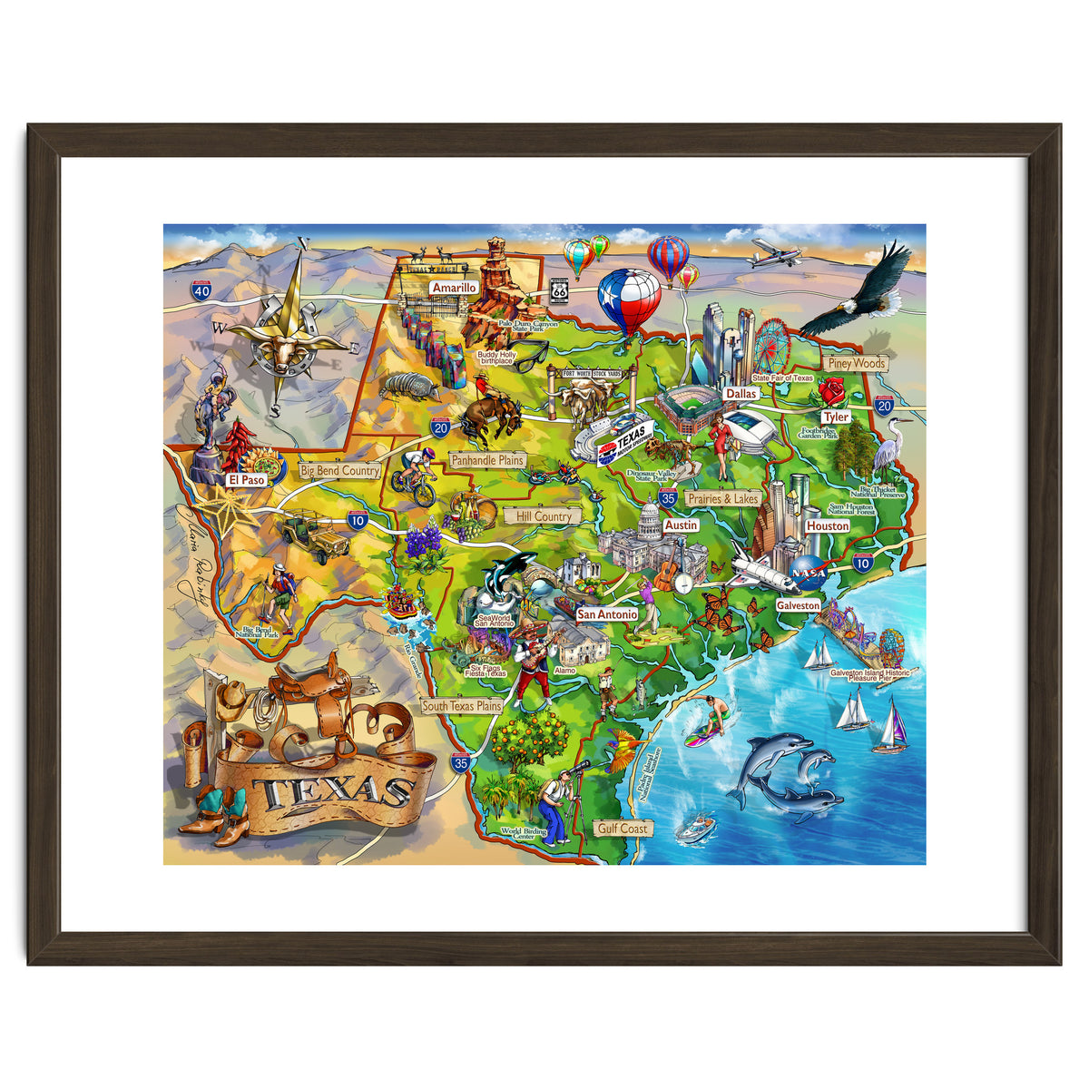 Texas Illustrated Map