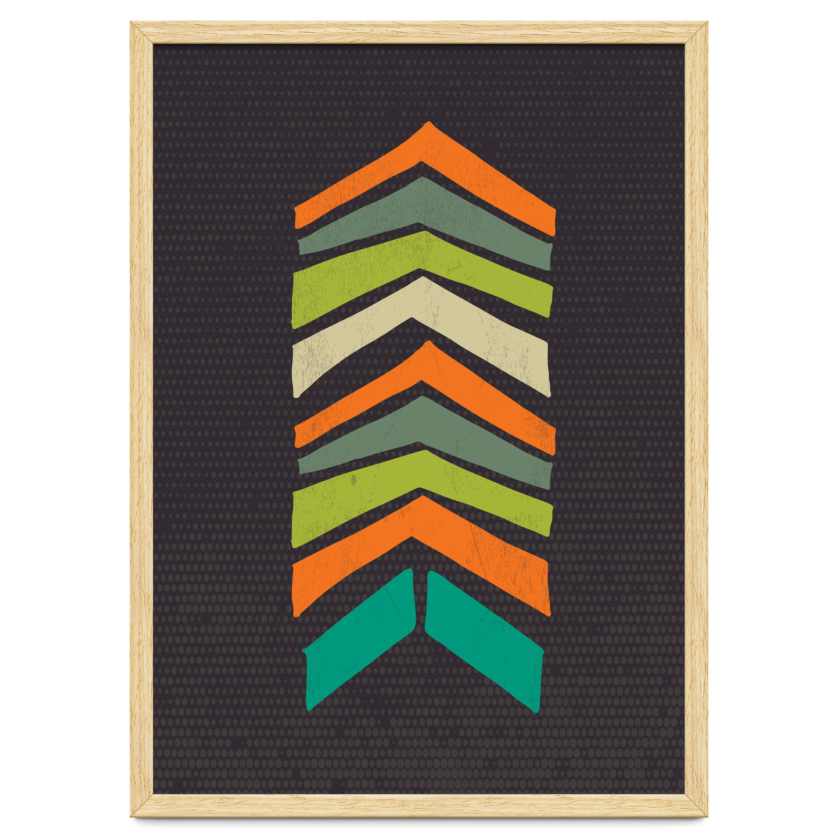 Retro Chevron Print Orange Teal Variation