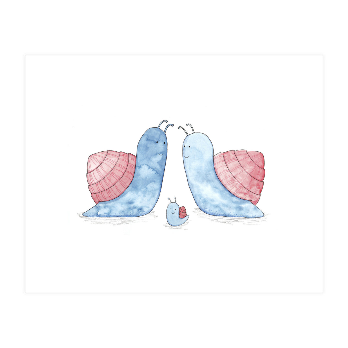 Blue Snail Family (Print Only)