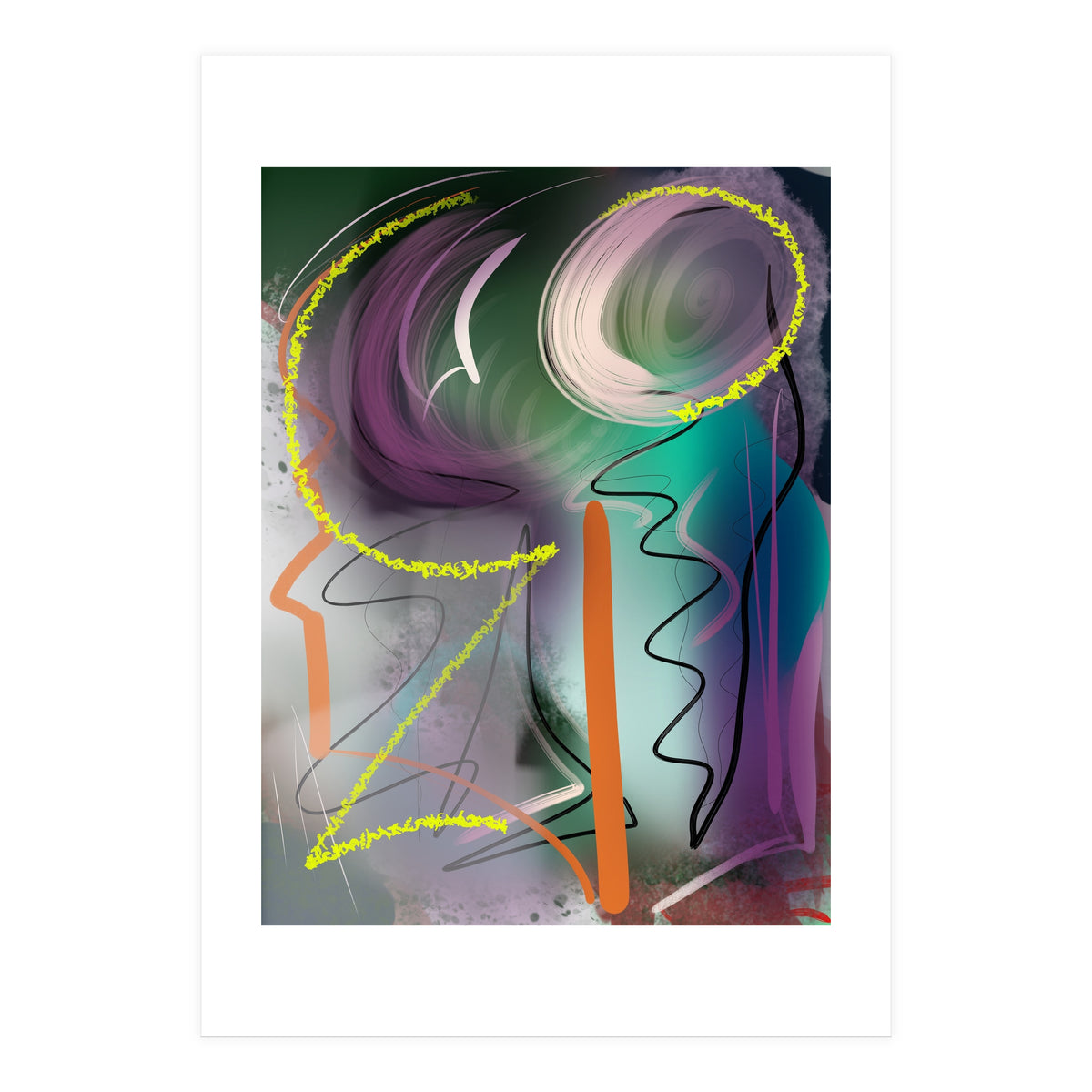 Purple With Glittering Yellow (Print Only)