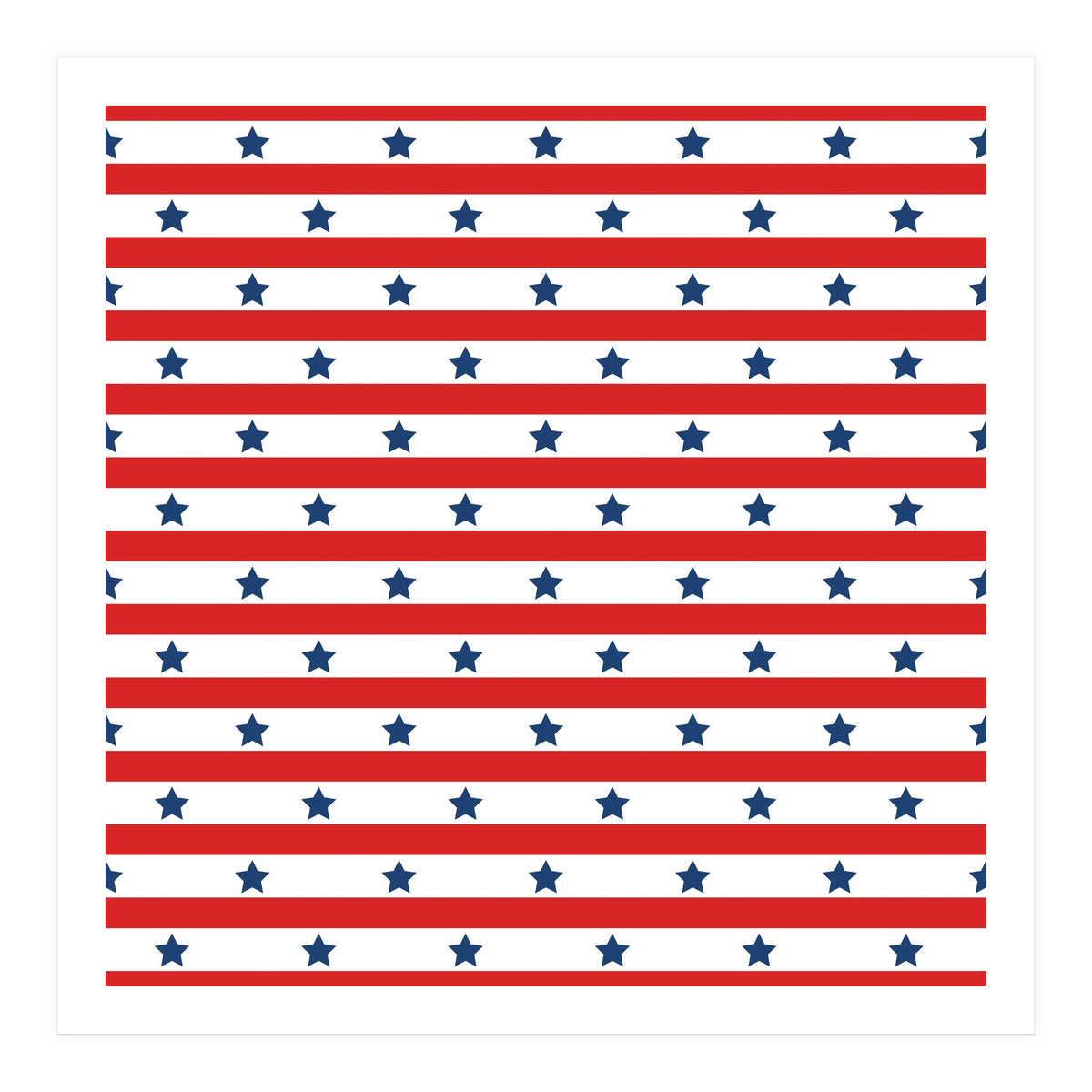 Blue And Red Stripes and stars (Print Only)