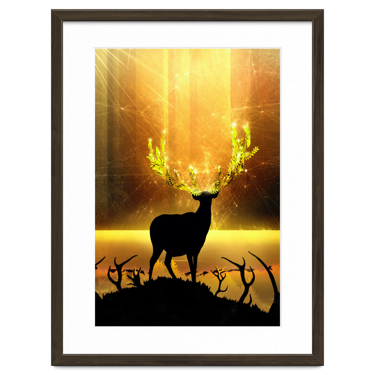 Greenery Deer Golden Sun