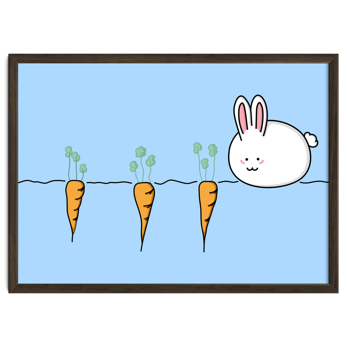 Kawaii Cute Rabbit With Carrots