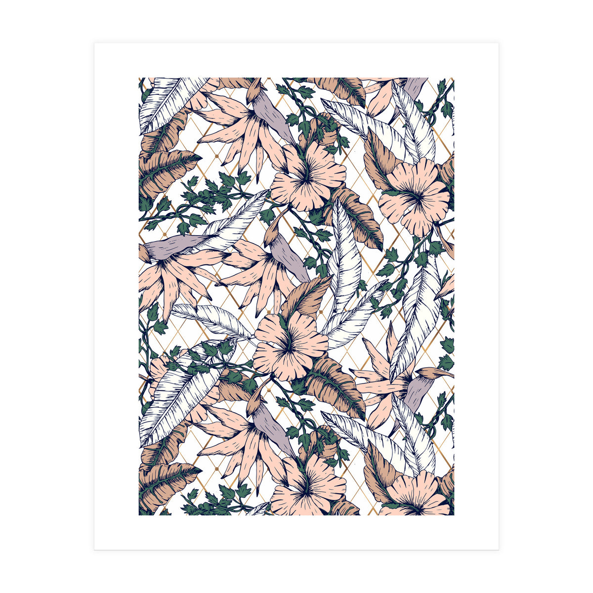 Exotic flowering and pattern geometric (Print Only)