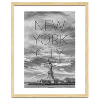 NYC Statue of Liberty | Text & Skyline