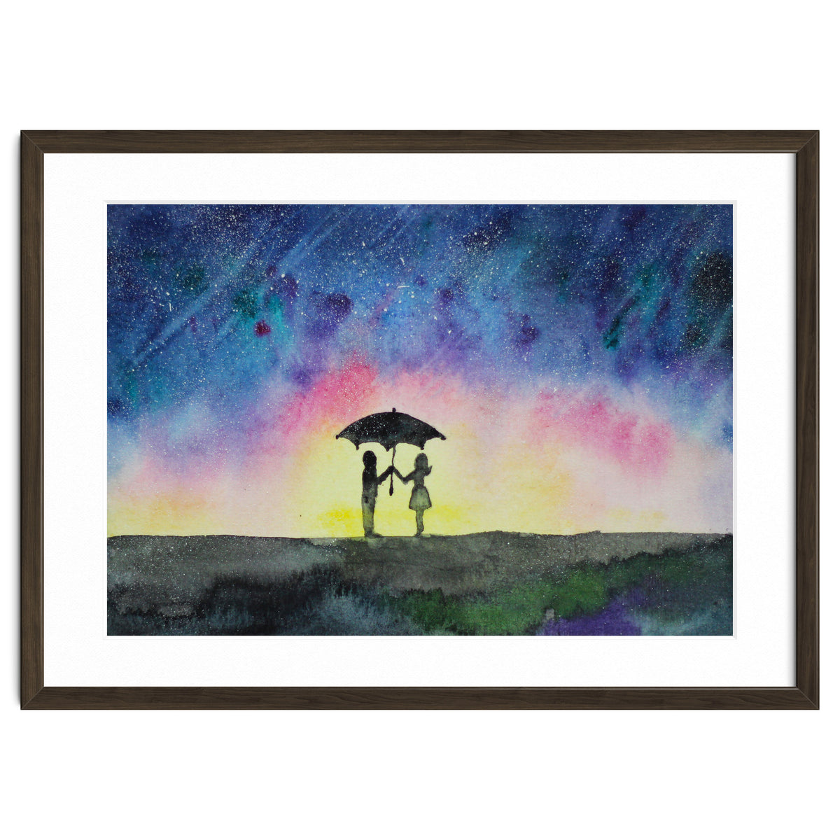 Under the star rain || watercolor