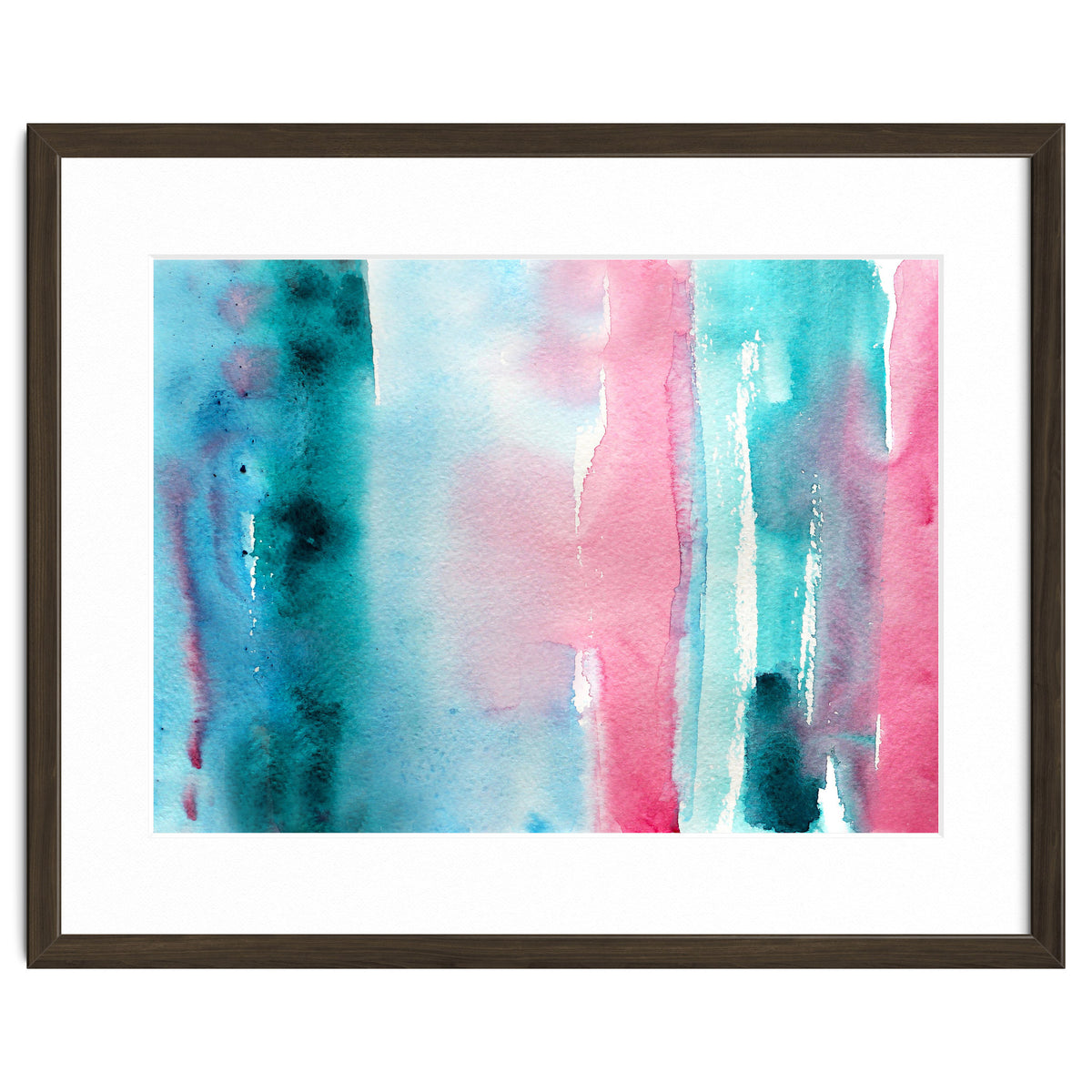 Turquoise love || abstract watercolor