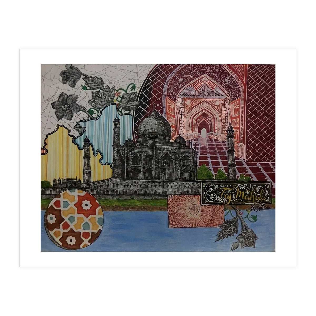 Taj Mahal Coloured (Print Only)