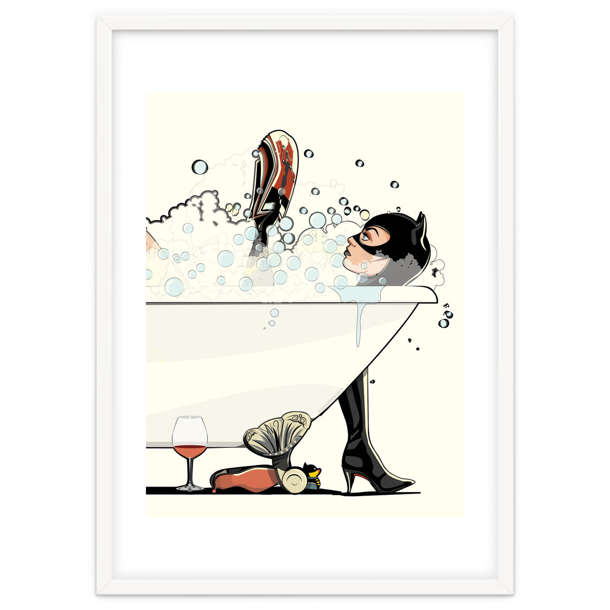 Catwoman in the Bath, funny Bathroom Humour